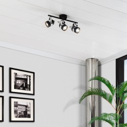 Lampa sufitowa w stylu loftowym i czarnym na tle pokoju