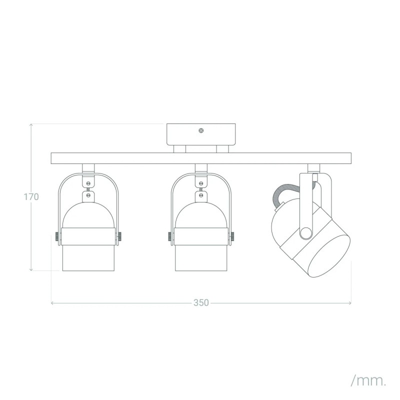 Wymiary czarnej lampy sufitowej Hilton