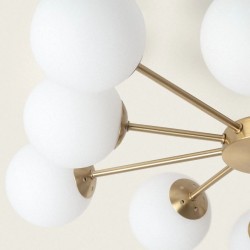 Szklane kule lampy wiszącej złotej do jadalni Szklane kule lampy wiszącej złotej do jadalni