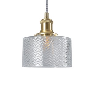 Lampa wisząca złota ze szklanym kloszem