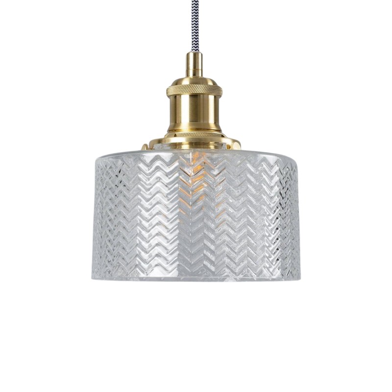 Lampa wisząca złota ze szklanym kloszem