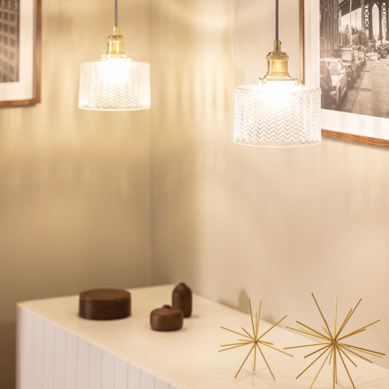 Elegancka lampa wisząca zwis złota