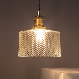 Lampa wisząca na jedną żarówkę złota glamour