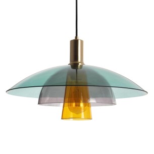 Lampa wisząca w kształcie kwiata kolorowa szklana