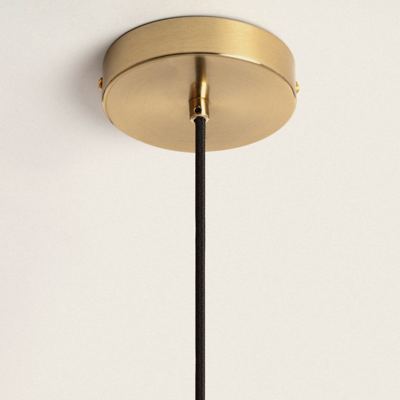 lampa wisząca ze złotą podstawą