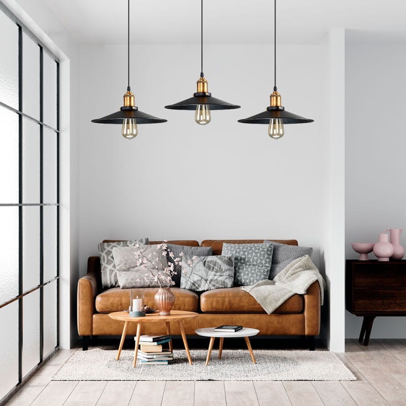 lampa wisząca długa czarna w stylu retro