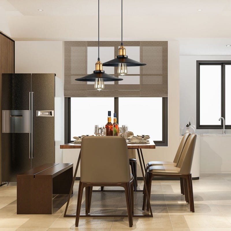 czarna lampa wisząca styl industrialny