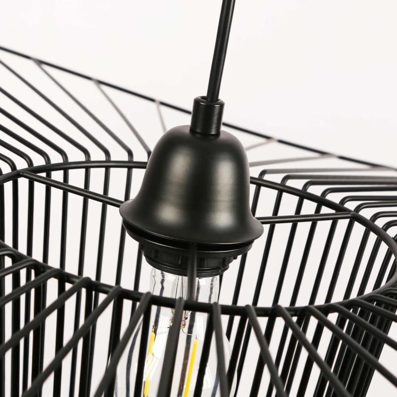 lampa wisząca z metalowym drucianym kloszem kapelusz lampa wisząca z metalowym drucianym kloszem kapelusz