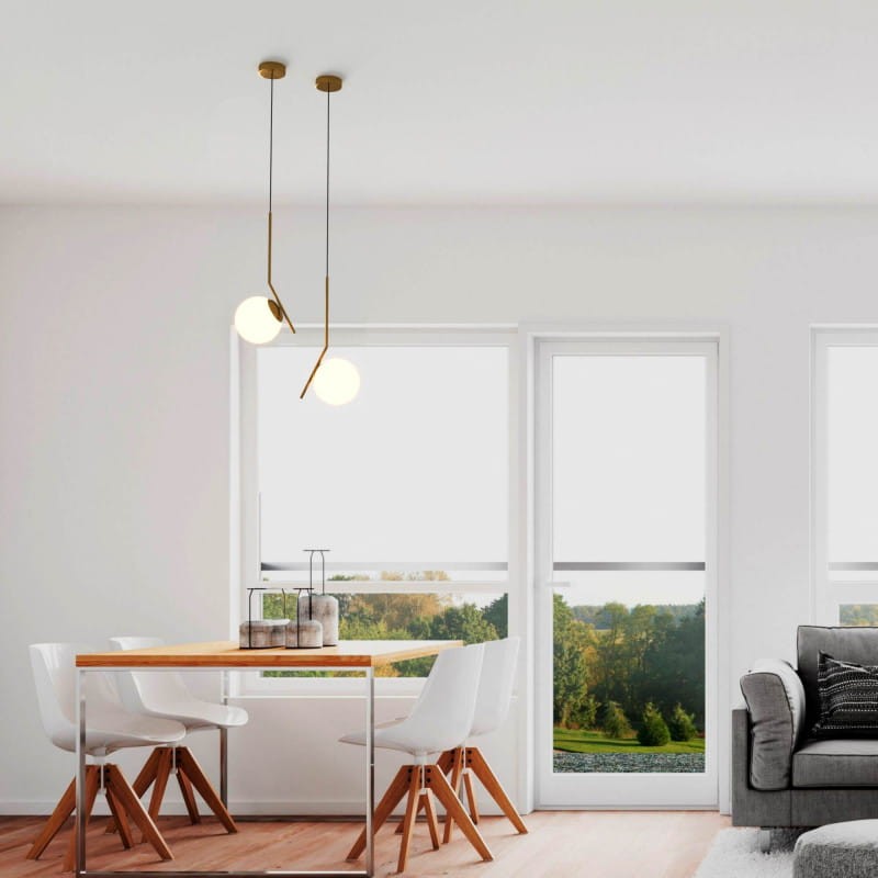 złota lampa wisząca kula