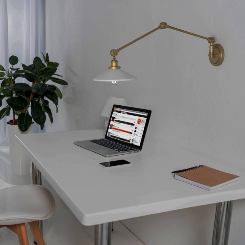 kinkiet złoty nad biurko retro