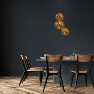 Nowoczesna złota lampa wisząca do jadalni nad stół