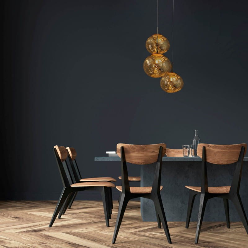 Nowoczesna złota lampa wisząca do jadalni nad stół