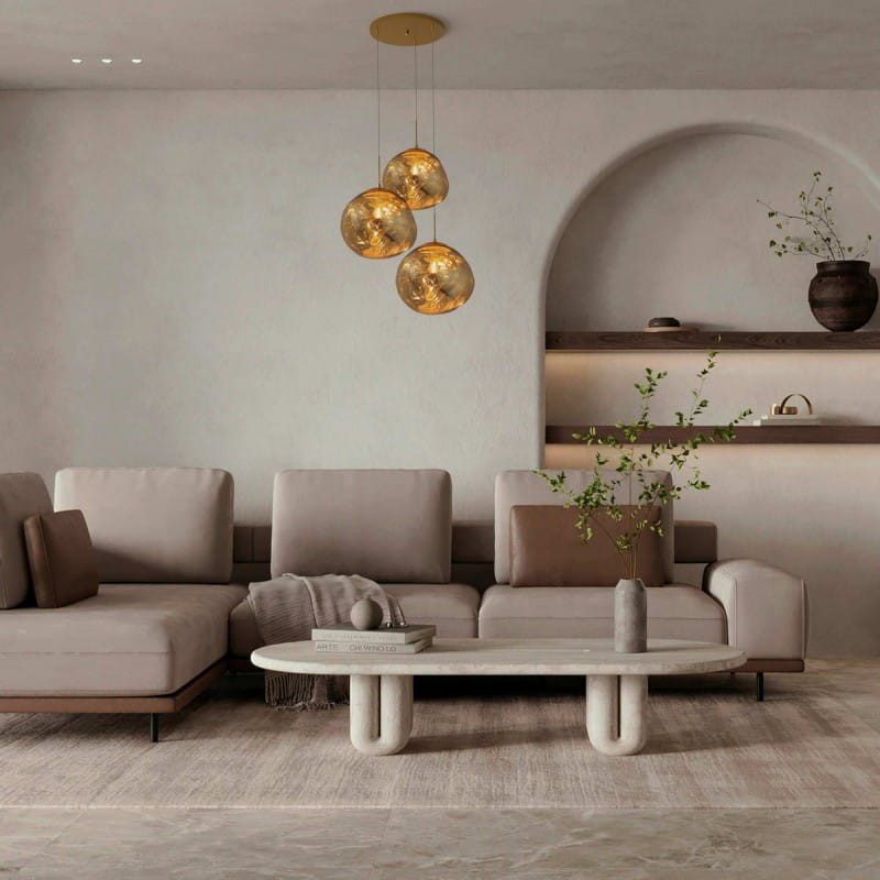 Luksusowa lampa wisząca złota w stylu glamour do salonu