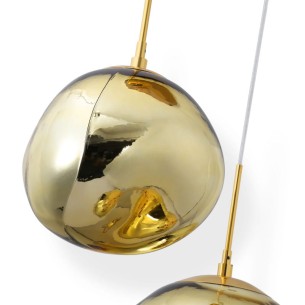 Złota Lampa Wisząca Szklana 3xE27 | Sfero