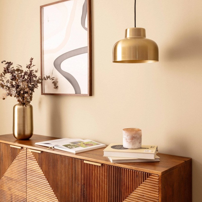 Lampa wisząca do salonu ze z złotym kloszem retro loft Lampa wisząca do salonu ze z złotym kloszem retro loft