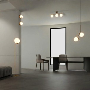 Lampa Sufitowa Milano Mleczne Kule 3xE27 |  Klinto LightInHome