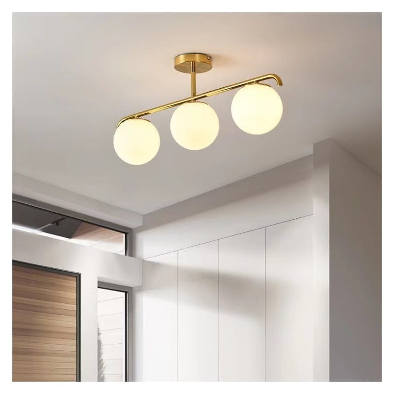 Lampa Sufitowa Milano Mleczne Kule 3xE27 |  Klinto LightInHome
