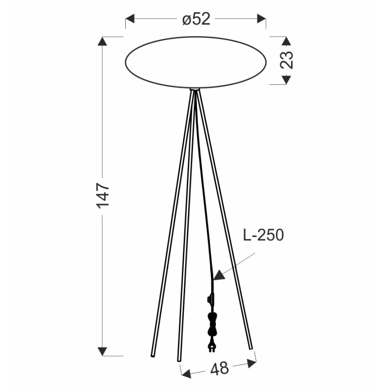 Lampa podłogowa CAFEE czarne nogi z abażurem mokka 52/23 1x40W E27