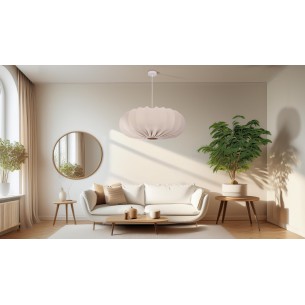 Lampa wisząca z abażurem frappe CAFEE 66cm biały 1x40W E27