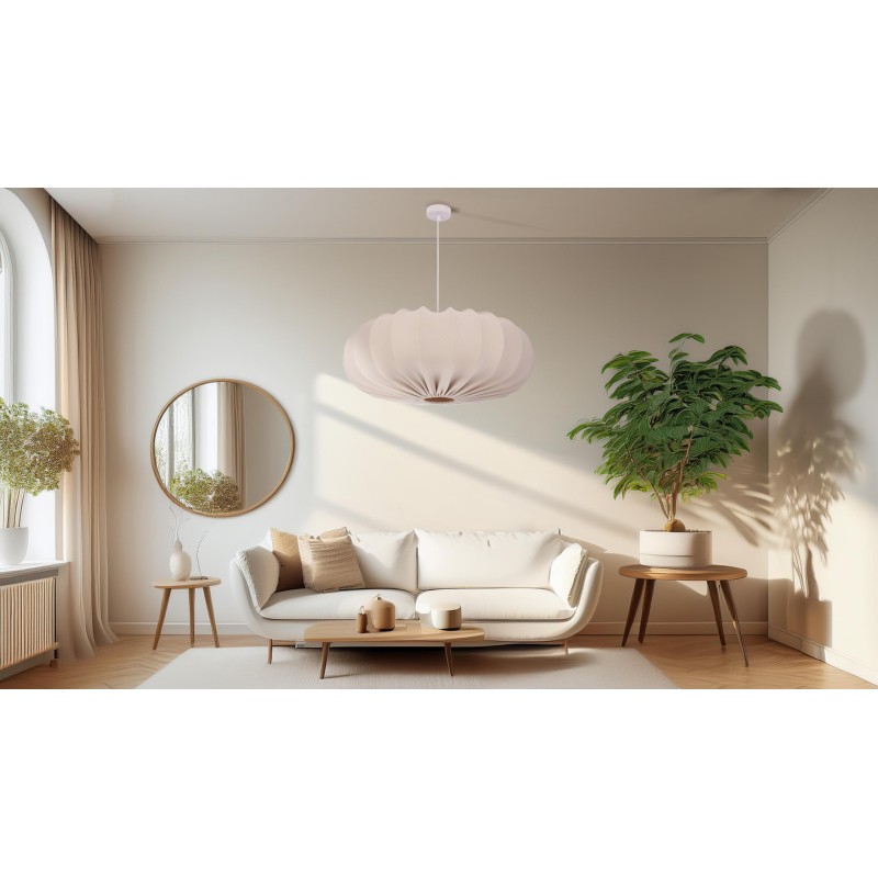 Lampa wisząca z abażurem frappe CAFEE 66cm biały 1x40W E27