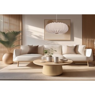 Lampa wisząca z abażurem frappe CAFEE 66cm biały 1x40W E27