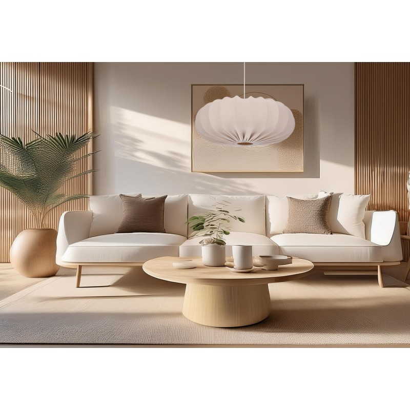 Lampa wisząca z abażurem frappe CAFEE 66cm biały 1x40W E27