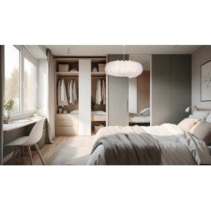 Lampa wisząca z abażurem latte CAFEE 66cm biały 1x40W E27