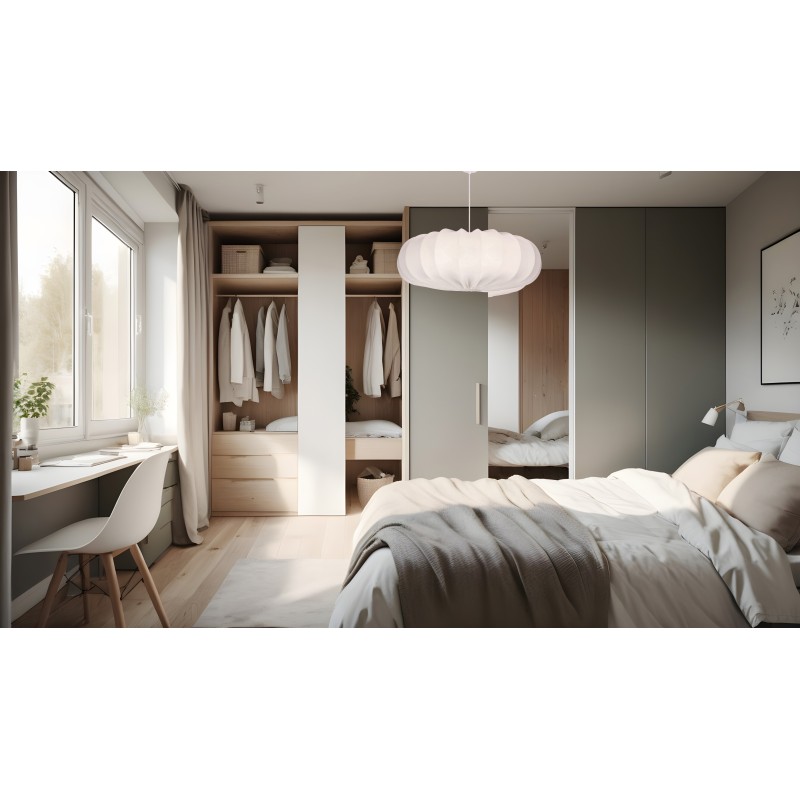 Lampa wisząca z abażurem latte CAFEE 66cm biały 1x40W E27