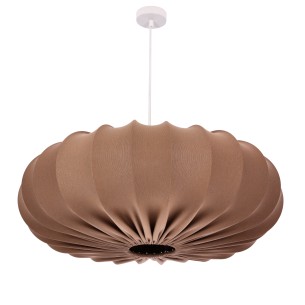 Lampa wisząca z abażurem mokka CAFEE 66cm biały 1x40W E27