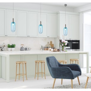 Lampa wisząca z niebieskim kloszem FIUGGI 1