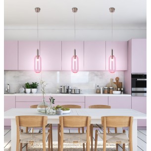 Lampa wisząca różowy klosz FIUGGI 1