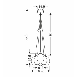 Lampa wisząca wielokolorowa LUKKA 6
