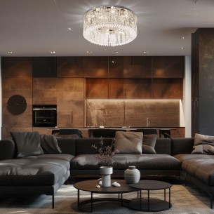 Lampa sufitowa plafon chromowy MARANGA kryształy bezbarwne