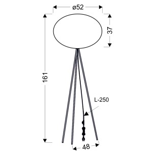 Lampa podłogowa czarna MELLOW abażur mist 52 biała kula