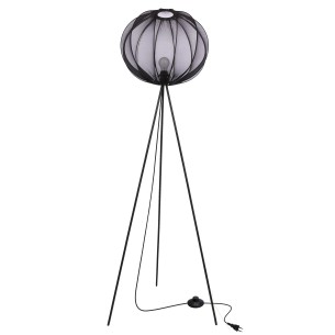 Lampa podłogowa czarna MELLOW abażur mist 52 z czarną kulą