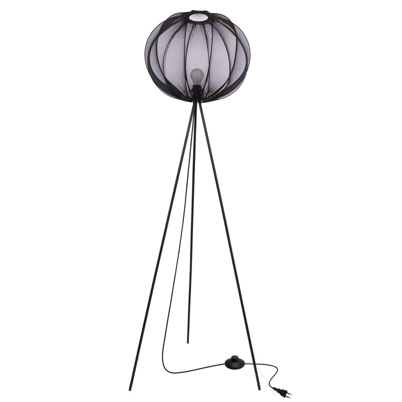 Lampa podłogowa czarna MELLOW abażur mist 52 z czarną kulą