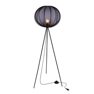 Lampa podłogowa czarna MELLOW abażur mist 52 z czarną kulą