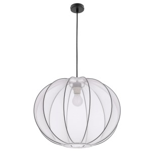 Lampa wisząca czarna MELLOW abażur mist 52 biała kula