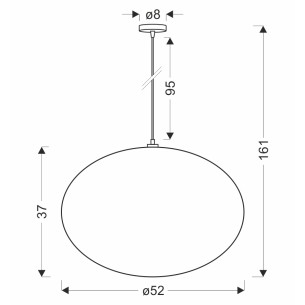 Lampa wisząca czarna MELLOW 1x40W abażur mist 52 czarny kula