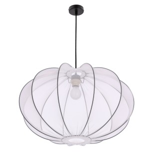 Lampa wisząca czarna MELLOW 1x40W abażur mist 60 biały kula