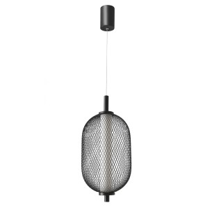 Lampa wisząca czarna PUMA 10W LED 3000K klosz biały