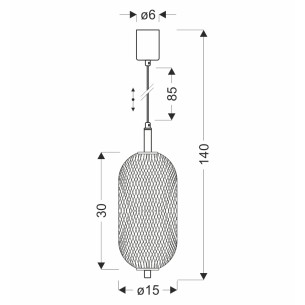 Lampa wisząca czarna PUMA 10W LED 3000K klosz biały