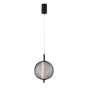 Lampa wisząca PUMA 20cm czarna 10W LED 3000K klosz biały