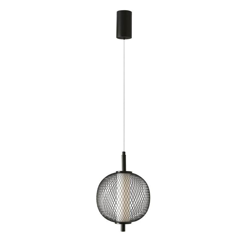 Lampa wisząca PUMA 20cm czarna 10W LED 3000K klosz biały