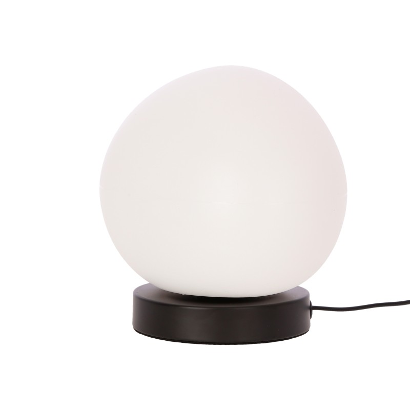 Lampa stołowa czarna klosz biały STONES 20cm 1x40W E27