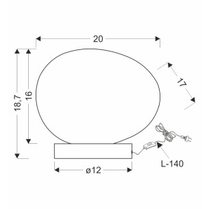 Lampa stołowa czarna klosz biały STONES 20cm 1x40W E27
