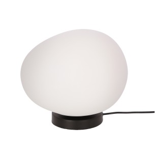 Lampa stołowa czarna STONES z białym kloszem 30cm 1x40W E27