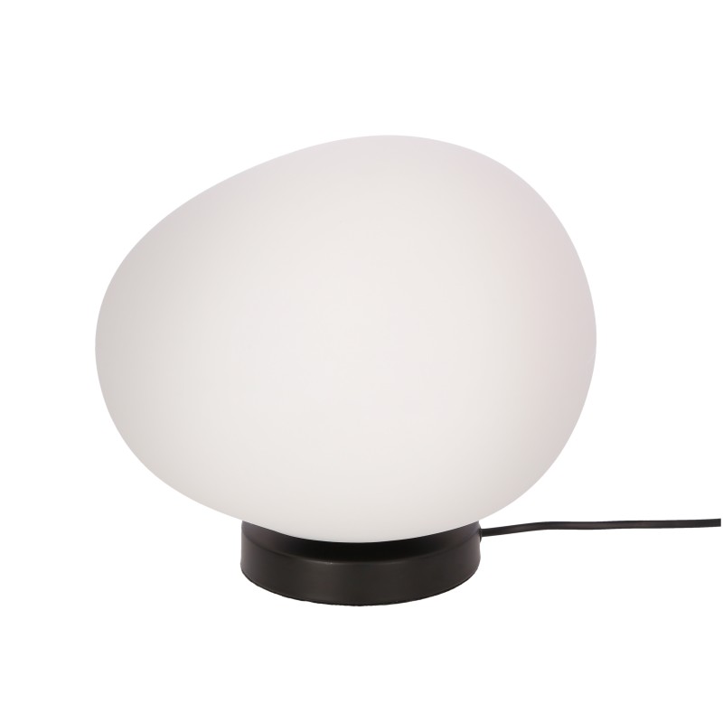 Lampa stołowa czarna STONES z białym kloszem 30cm 1x40W E27