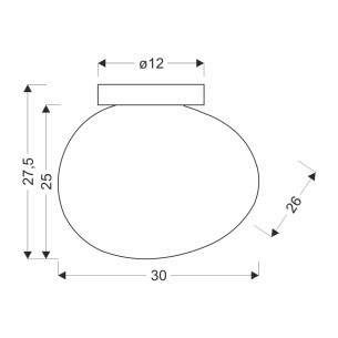 Lampa sufitowa STONES plafon sufitowy klosz biały 30cm 1x40W E27