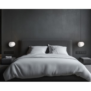 Lampa wisząca czarny klosz biały STONES  20cm 1x40W E27